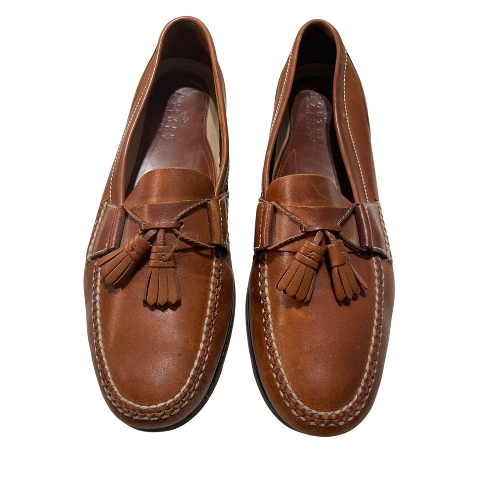 Roster Rainey Country Mens‎ Brown Leather Tassel Loafers Whipstitch Moc Toe 13 M